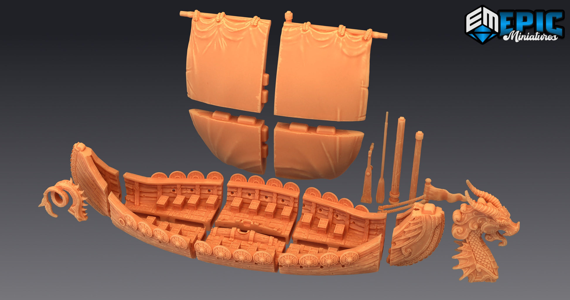 Viking Raider Long boat - Epic Miniatures 