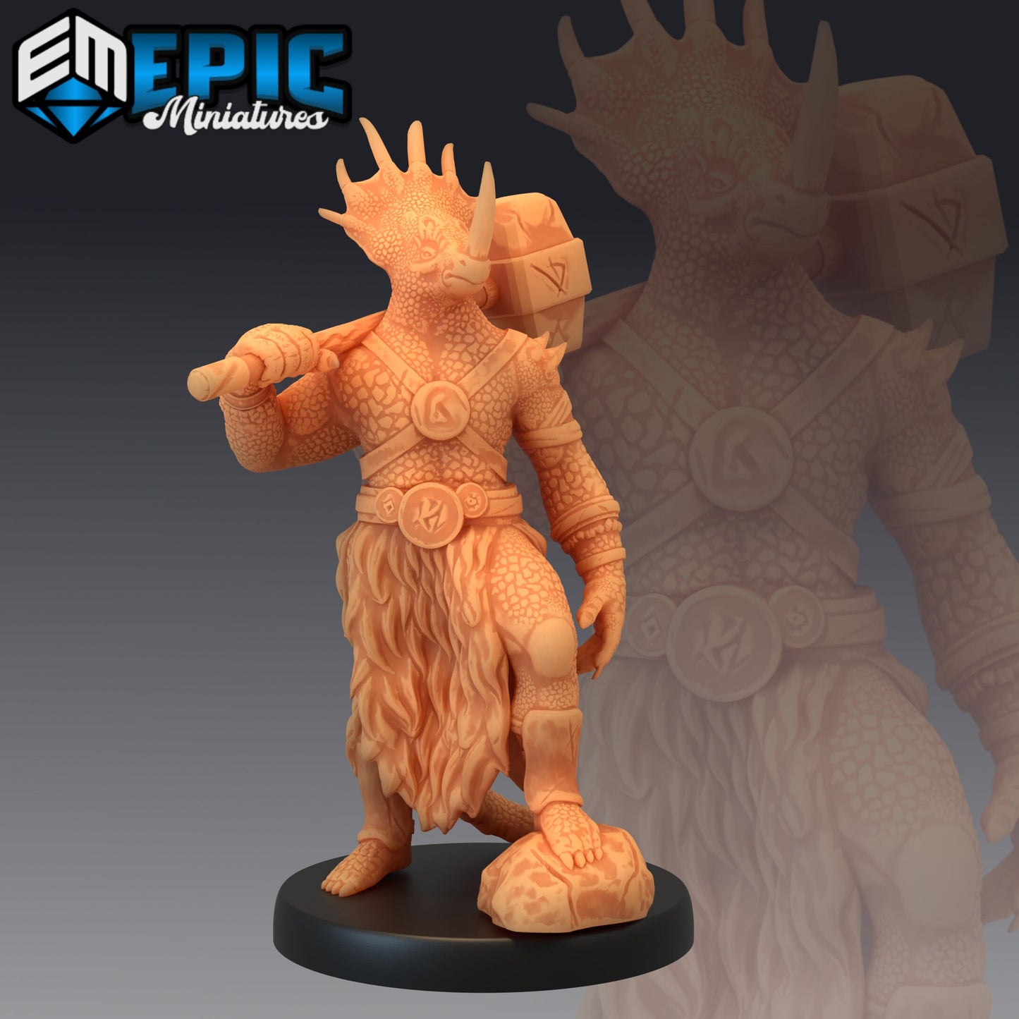 Dinosaur Tribe Warrior - Epic Miniatures 