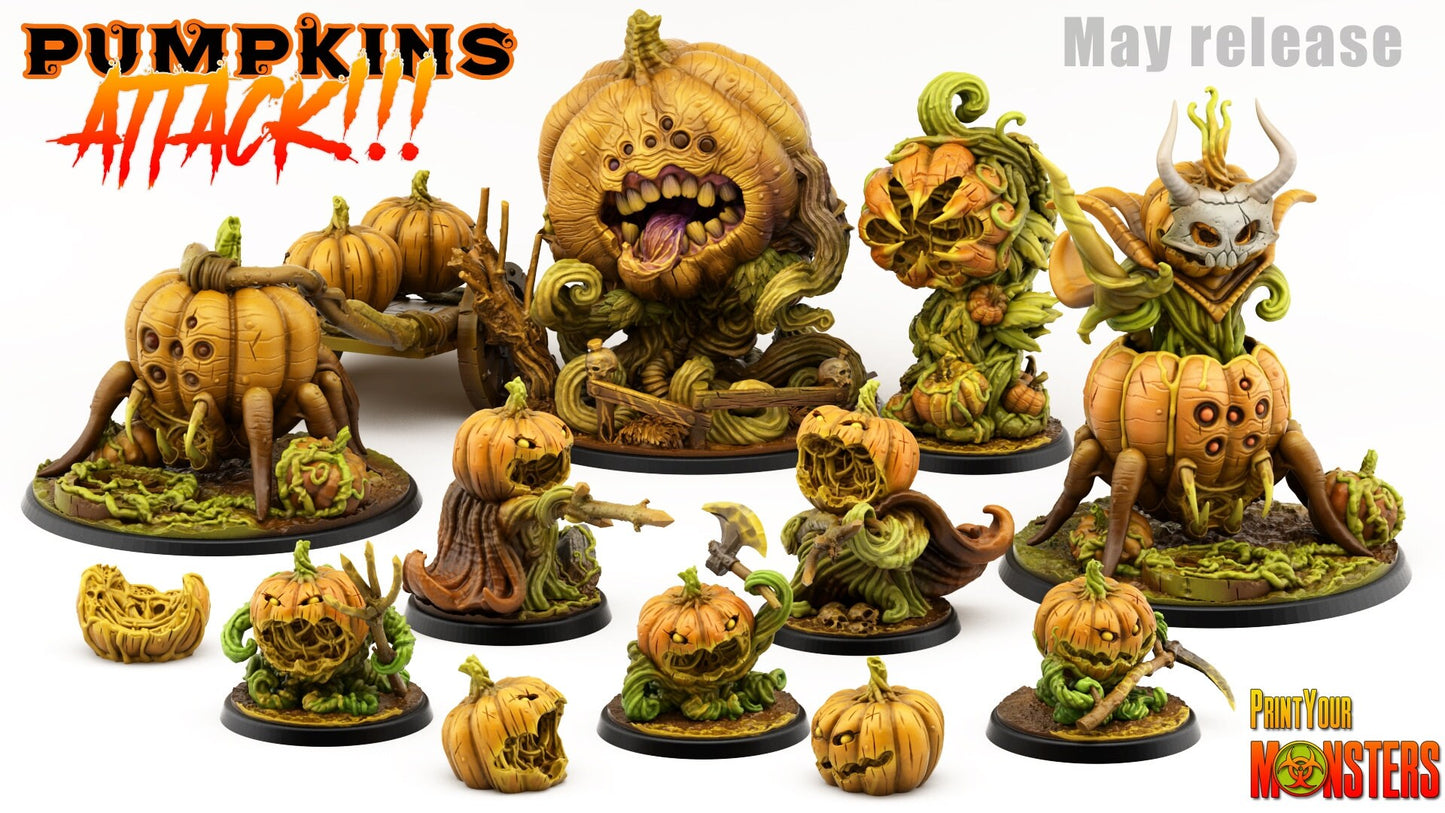 Pumpkin Lord on Spider Mount - Print Your Monsters 