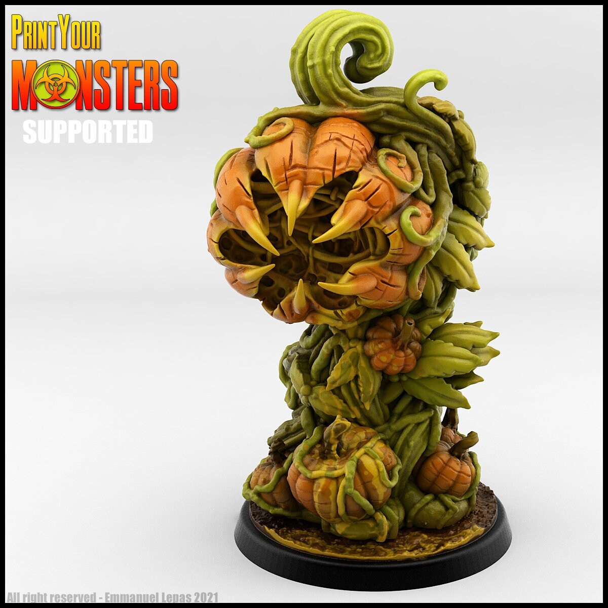 Pumpkin Plant Centipede - Print Your Monsters 