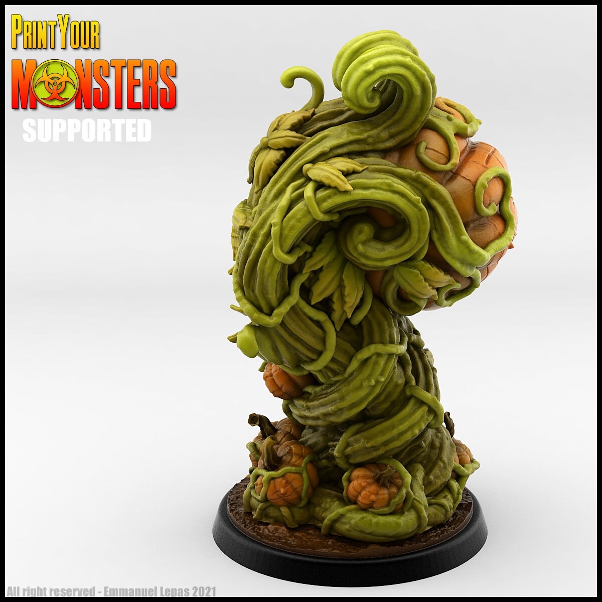 Pumpkin Plant Centipede - Print Your Monsters 