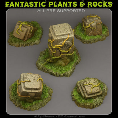 Tropical Ruins Scatter Terrain - Fantastic Plants and Rocks 