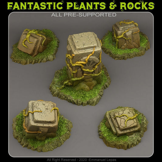 Tropical Ruins Scatter Terrain - Fantastic Plants and Rocks 