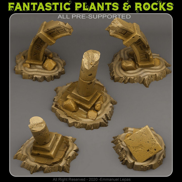 Stargate Ruins Scatter Terrain - Fantastic Plants and Rocks 