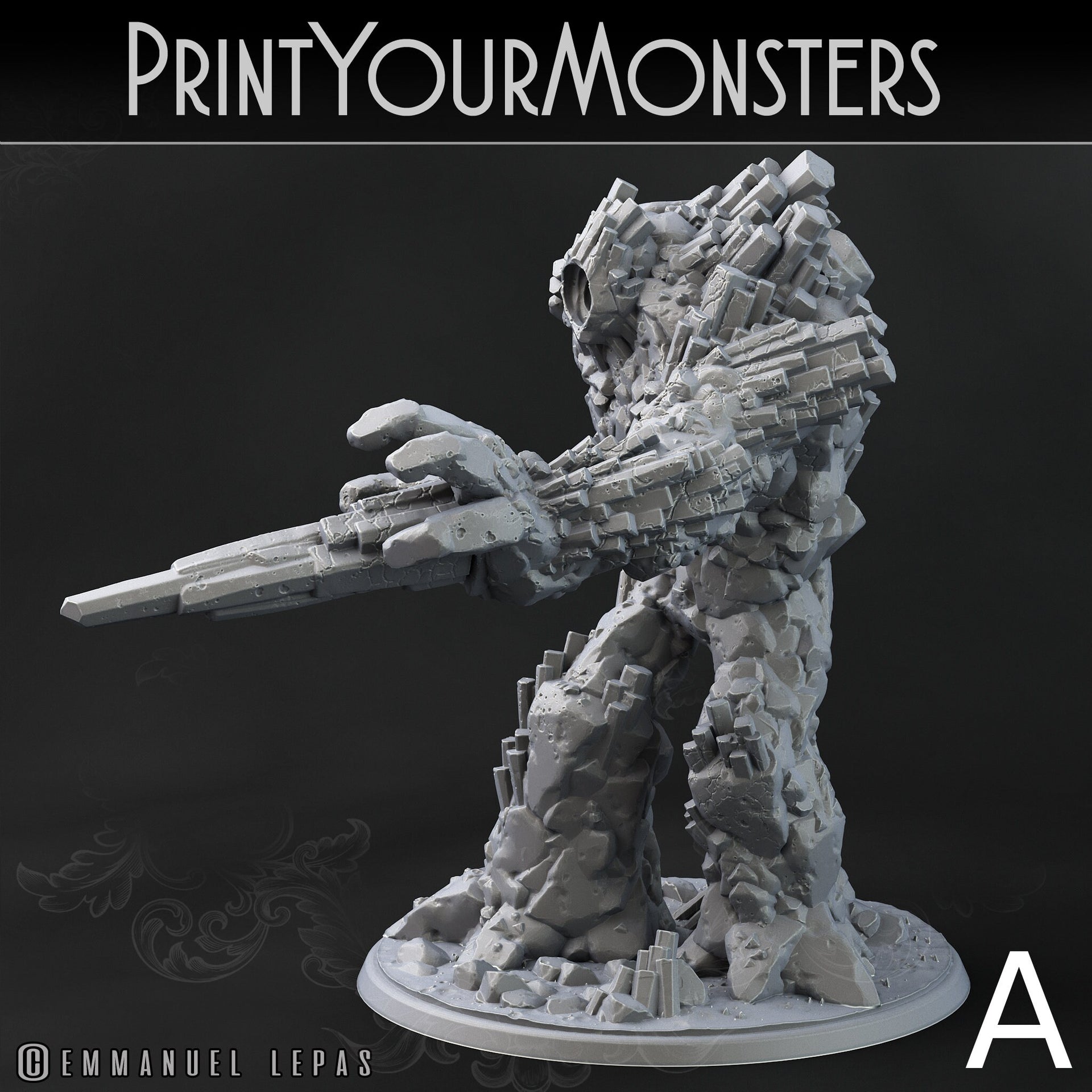Basalt Earth Elemental - Print Your Monsters 