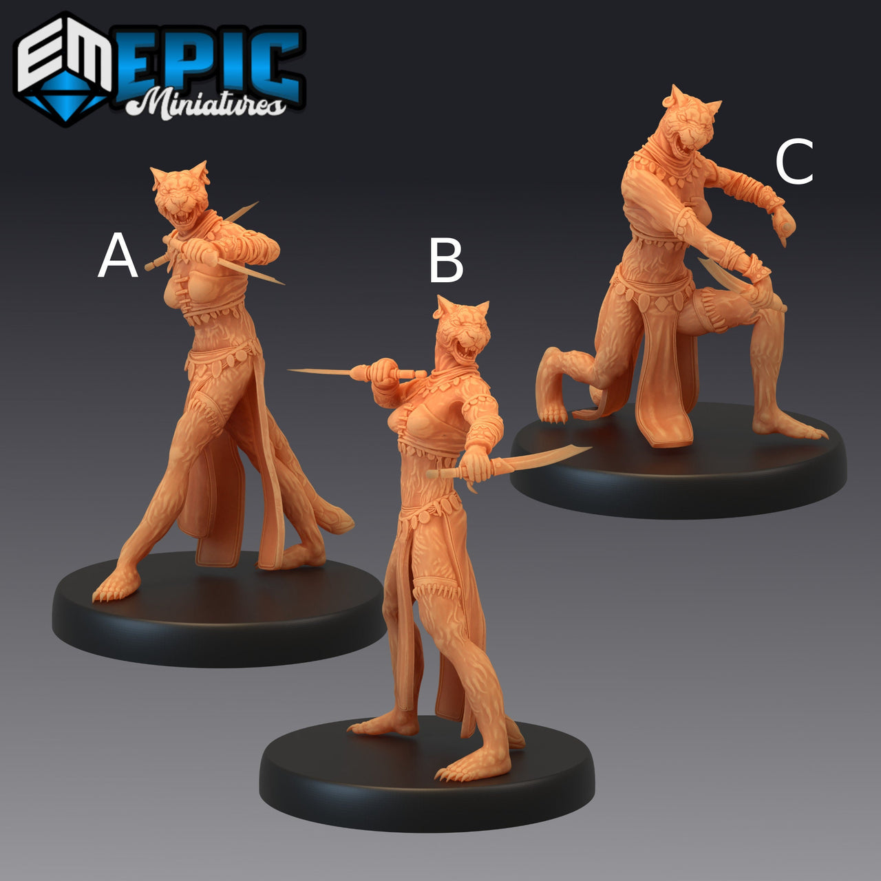 Catfolk Jaguar Huntress - Epic Miniatures