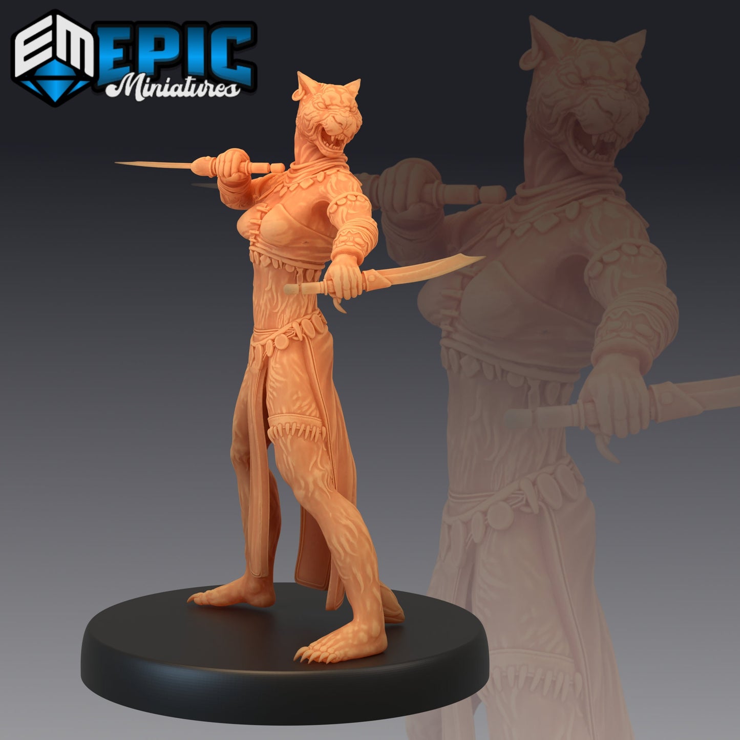 Catfolk Jaguar Huntress - Epic Miniatures 