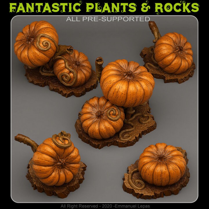 Giant Pumpkin Scatter Terrain - Fantastic Plants and Rocks