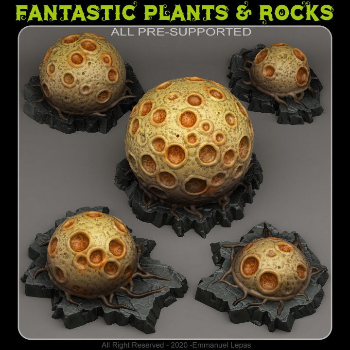 Poisonous Venusian Ballls Scatter Terrain - Fantastic Plants and Rocks