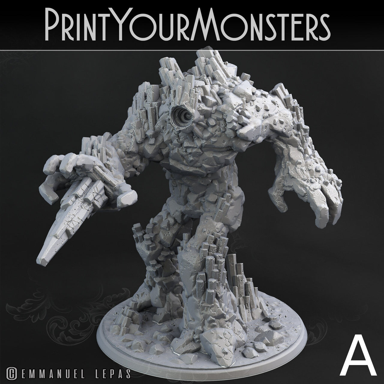 Basalt Earth Elemental - Print Your Monsters