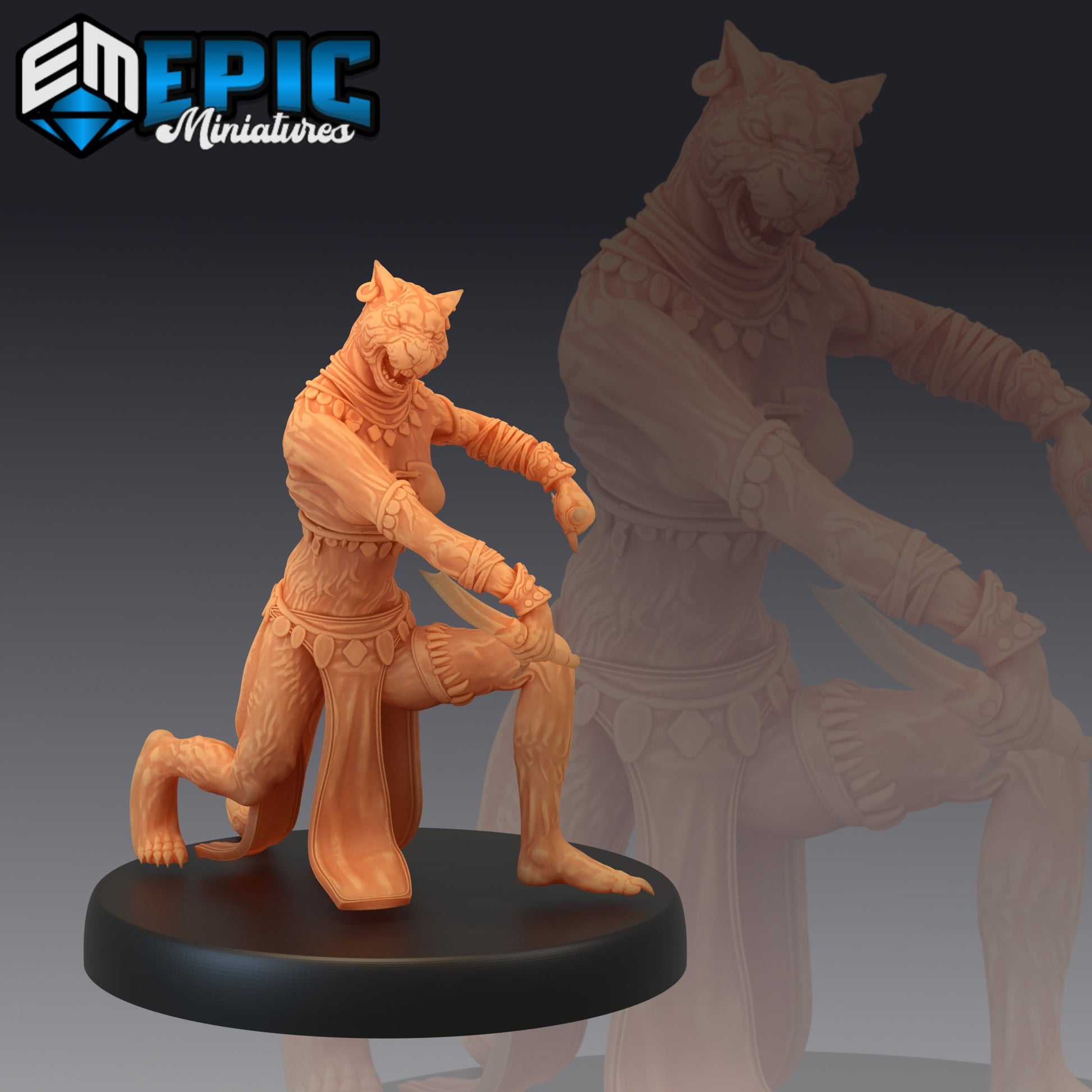 Catfolk Jaguar Huntress - Epic Miniatures 