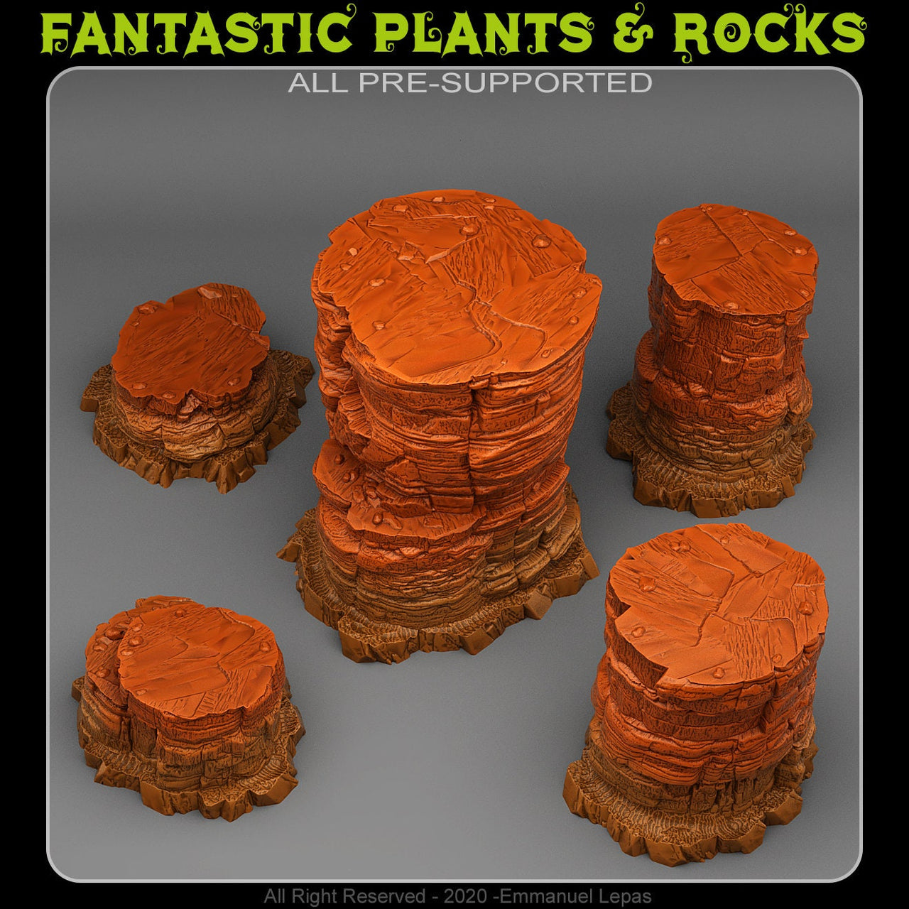 Martian Mounts Scatter Terrain - Fantastic Plants and Rocks 