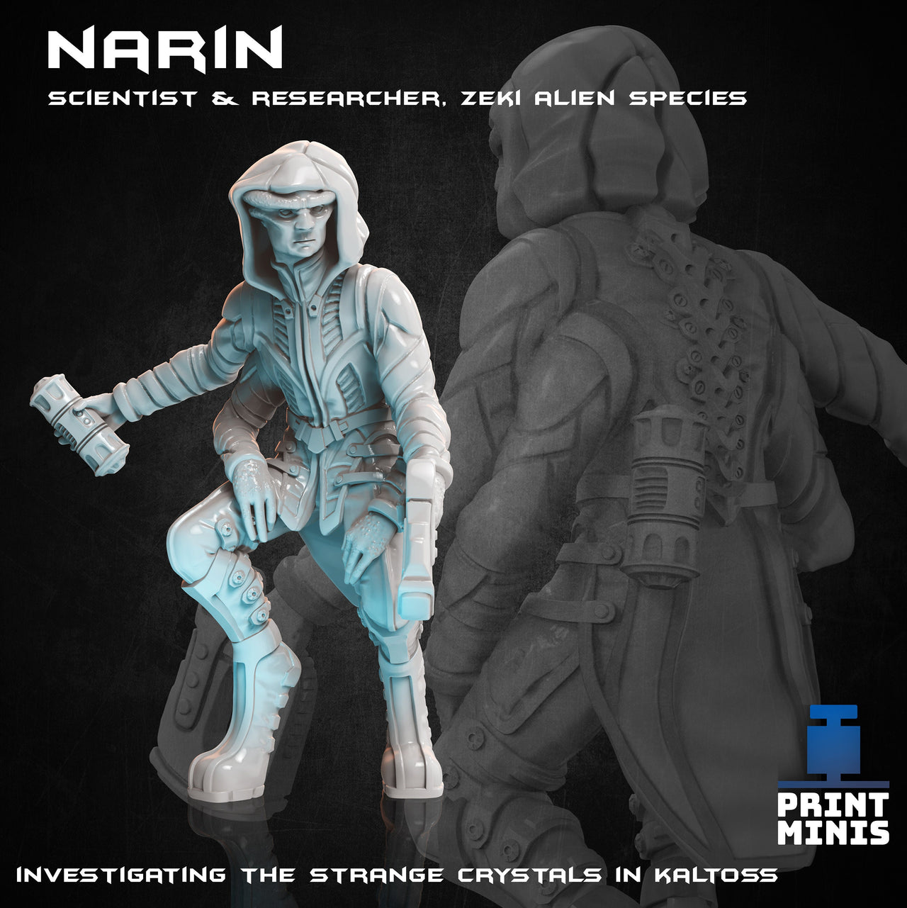 Zeki Alien Scientist, Narin - Print Minis 