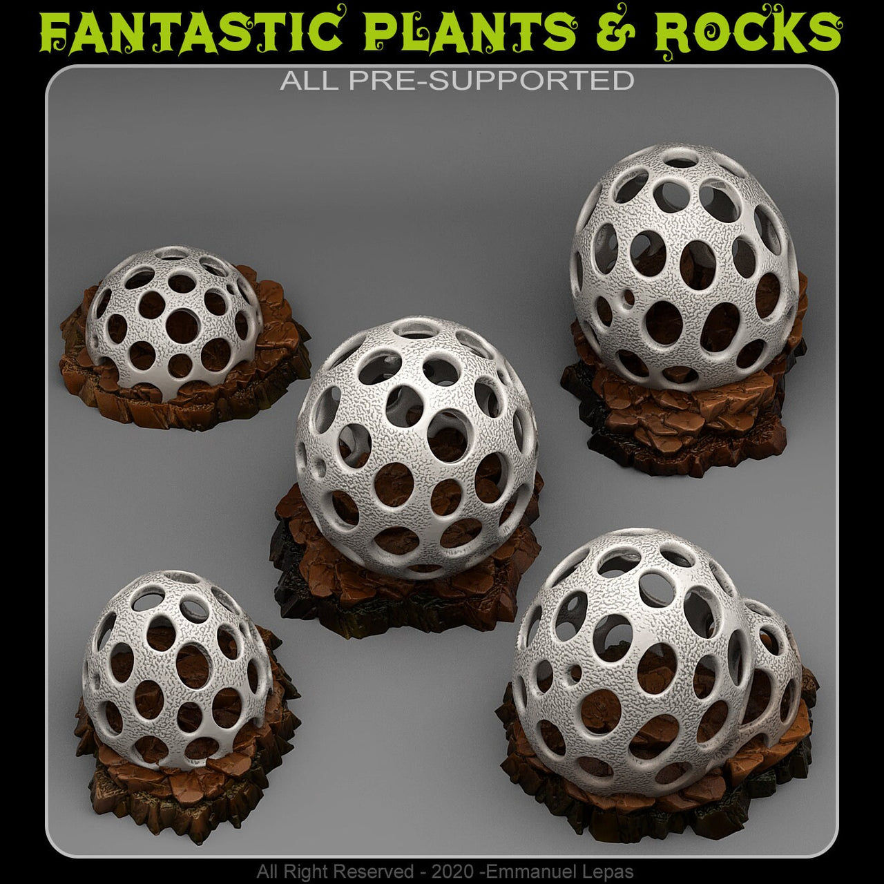 Alien Mushrooms Scatter Terrain - Fantastic Plants and Rocks 