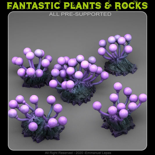 Underwater Alien Light Bulbs Scatter Terrain - Fantastic Plants and Rocks 