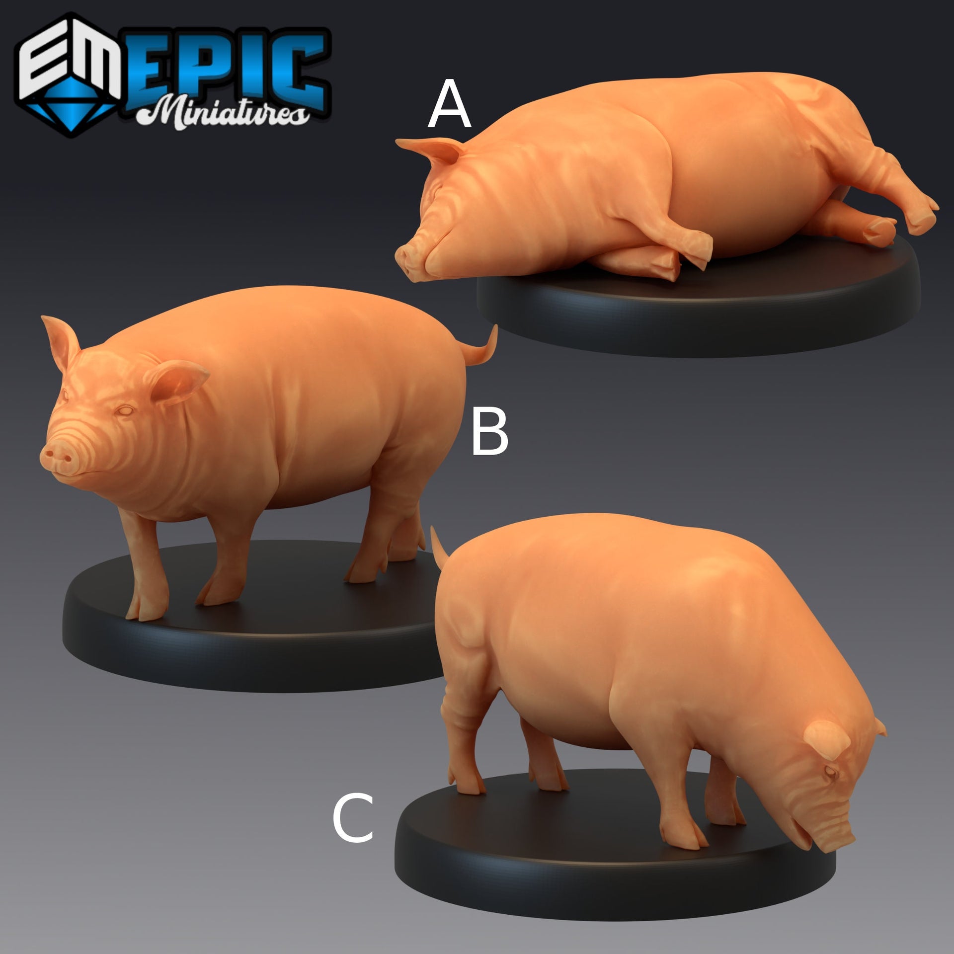 Farm Animal Pig - Epic Miniatures 