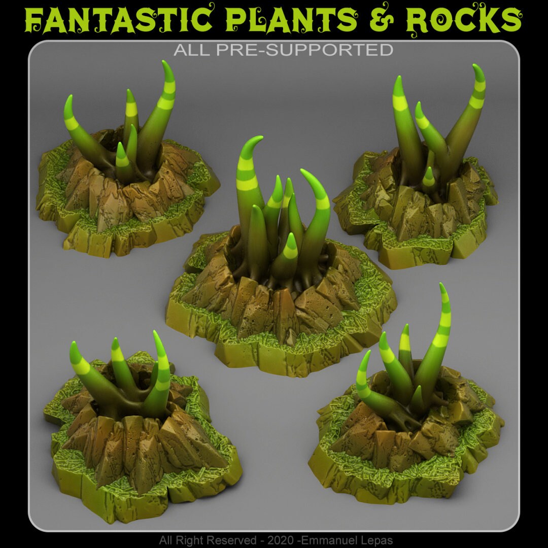 Mystic Tentacle Plants Scatter Terrain - Fantastic Plants and Rocks 