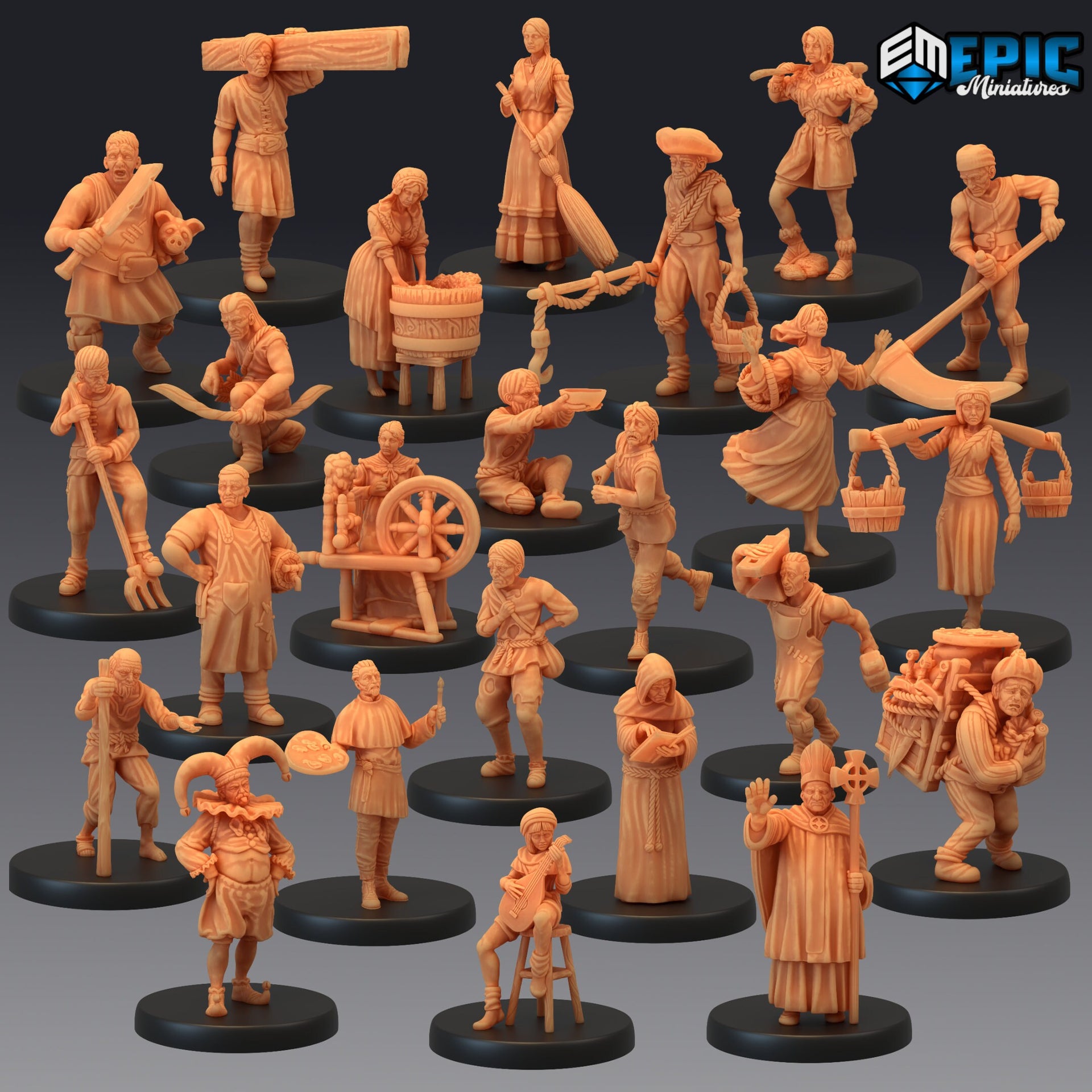 Villagers 2 - Epic Miniatures 