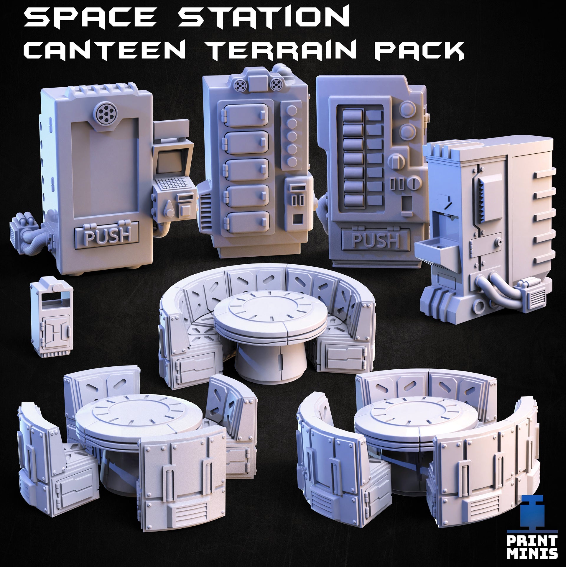 Space  Station Canteen Scatter Terrain - Print Minis 