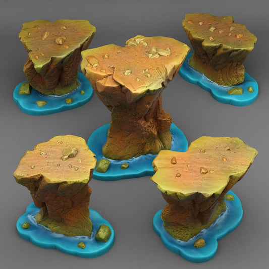 Coastal Tepoys Scatter Terrain - Fantastic Plants and Rocks 