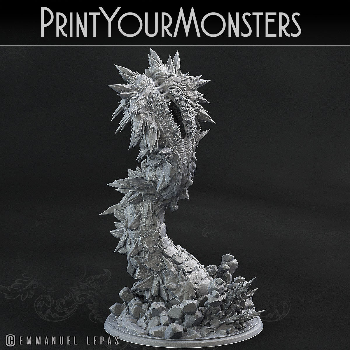 Giant Ice Worm - Print Your Monsters 