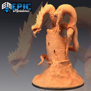 Ancient Frost Wyrm On Tower - Epic Miniatures 