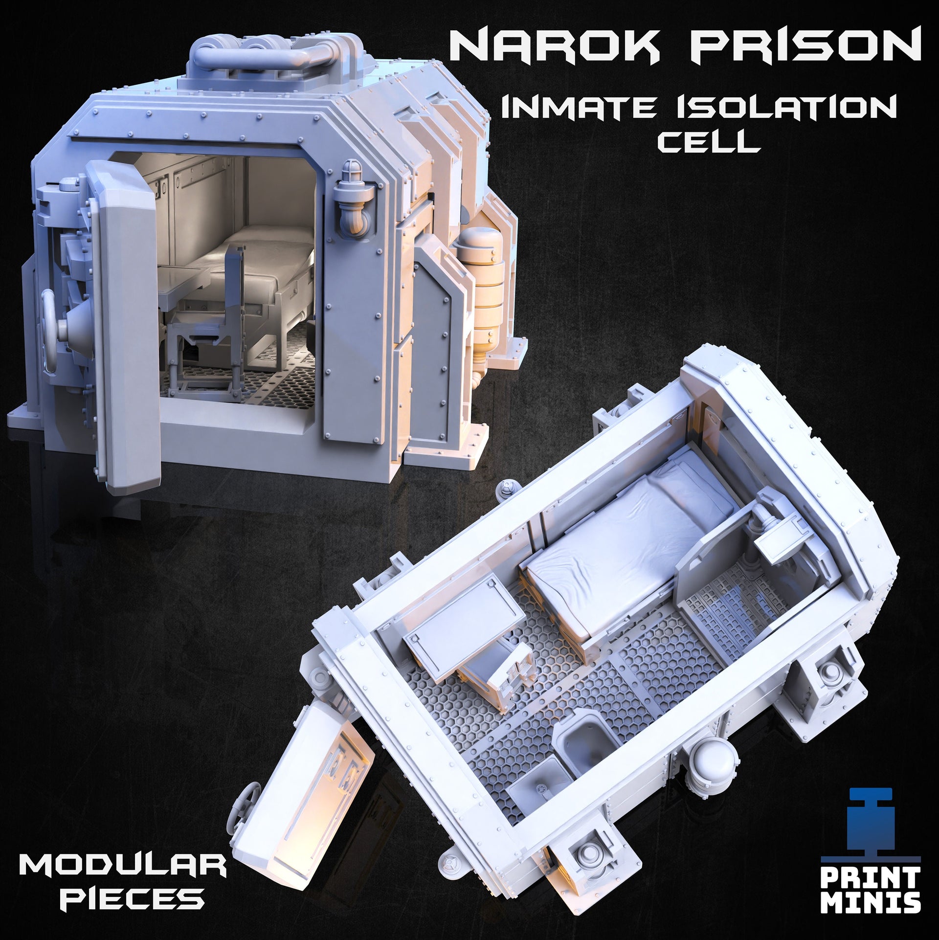 Narok Prison Isolation Cell Modular Terrain - Print Minis 