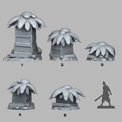 Maya Mushroom Flowers Scatter Terrain - Fantastic Plants and Rocks 