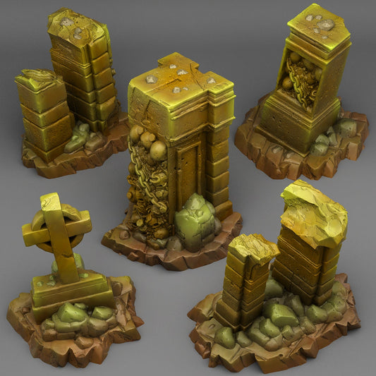 Mausoleum Ruins Scatter Terrain - Fantastic Plants and Rocks 