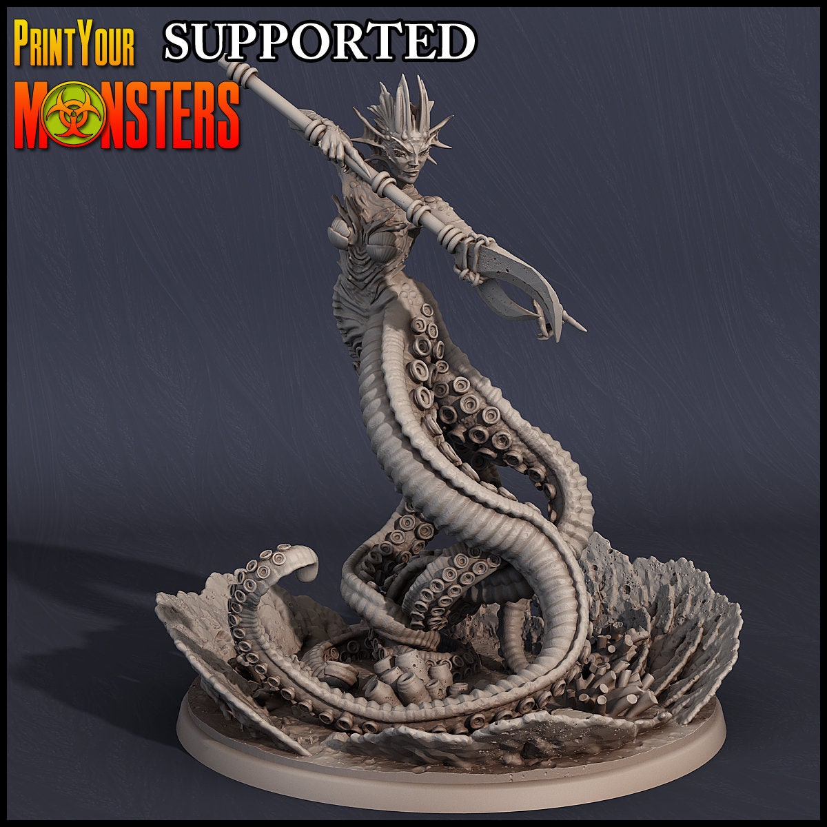 Cecaelia, Sea Elf Priestess - Print Your Monsters 