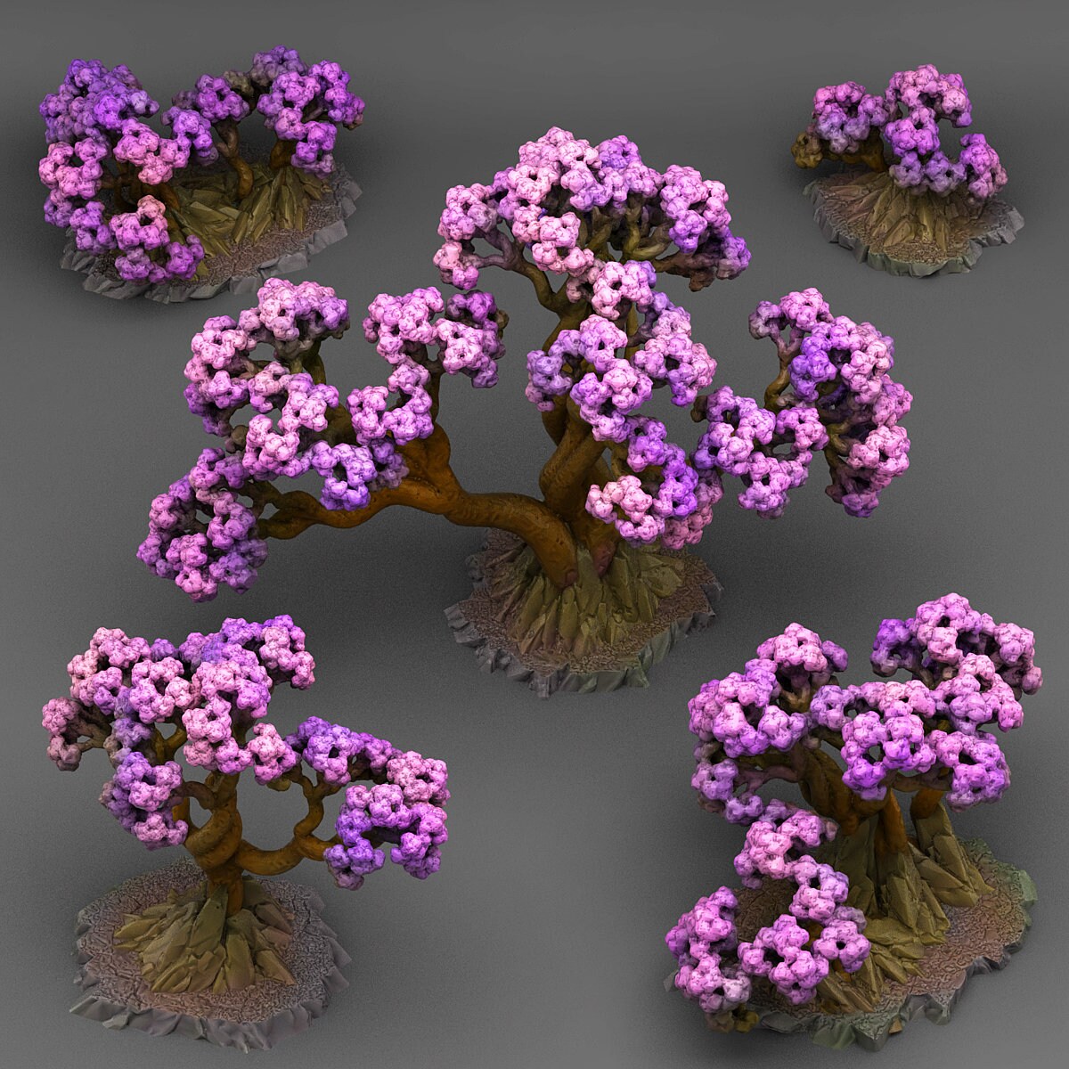 Bonsai  Cherry Trees Scatter Terrain - Fantastic Plants and Rocks 