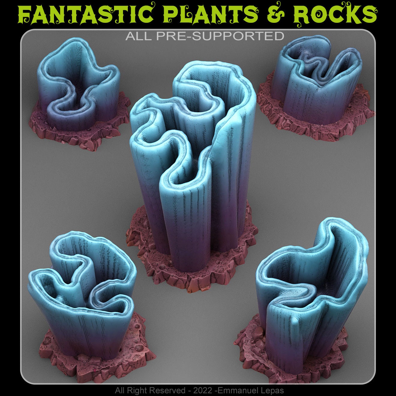 Aurora Borealis Coral Scatter Terrain - Fantastic Plants and Rocks 