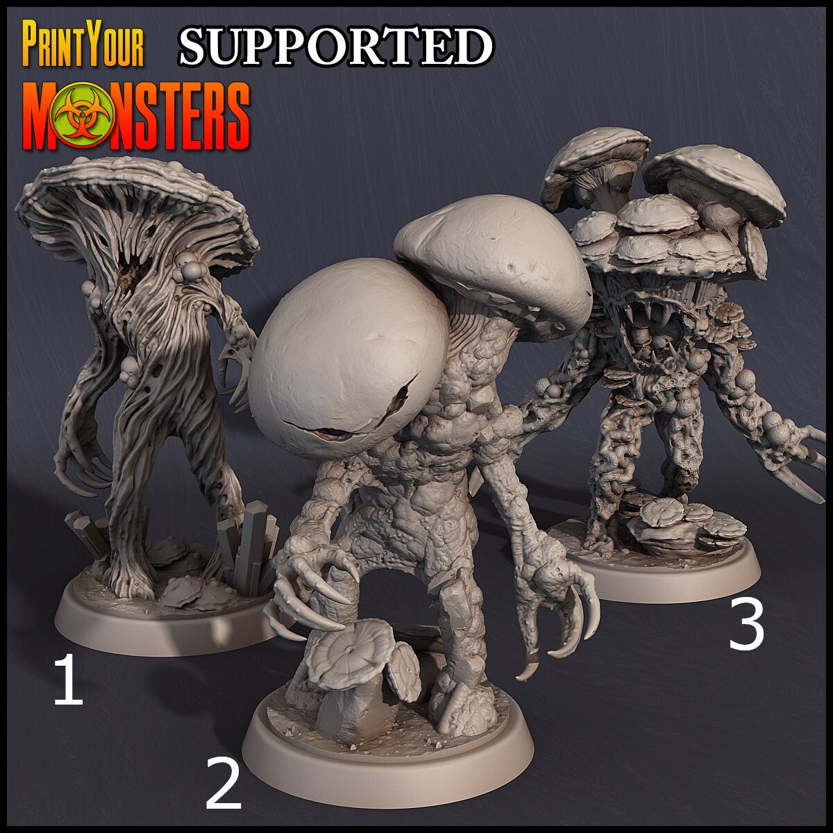 Grotto Fungi Warriors - Print Your Monsters 