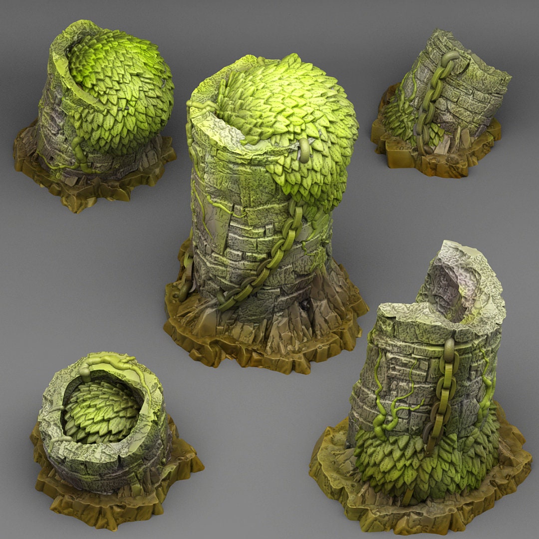 Overgrown Cistern Scatter Terrain - Fantastic Plants and Rocks 
