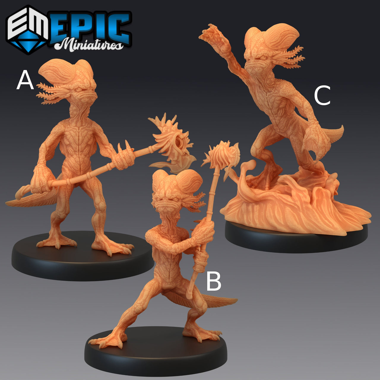 Grumpy Axolot lWarrior - Epic Miniatures