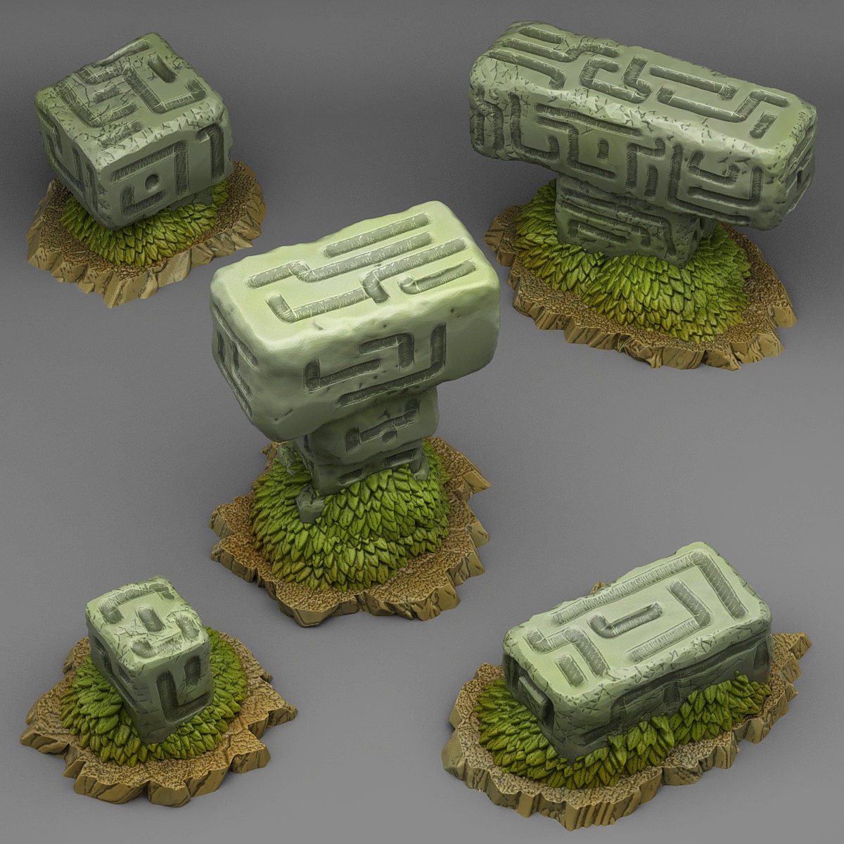 Mysterious Alien Stones Scatter Terrain - Fantastic Plants and Rocks