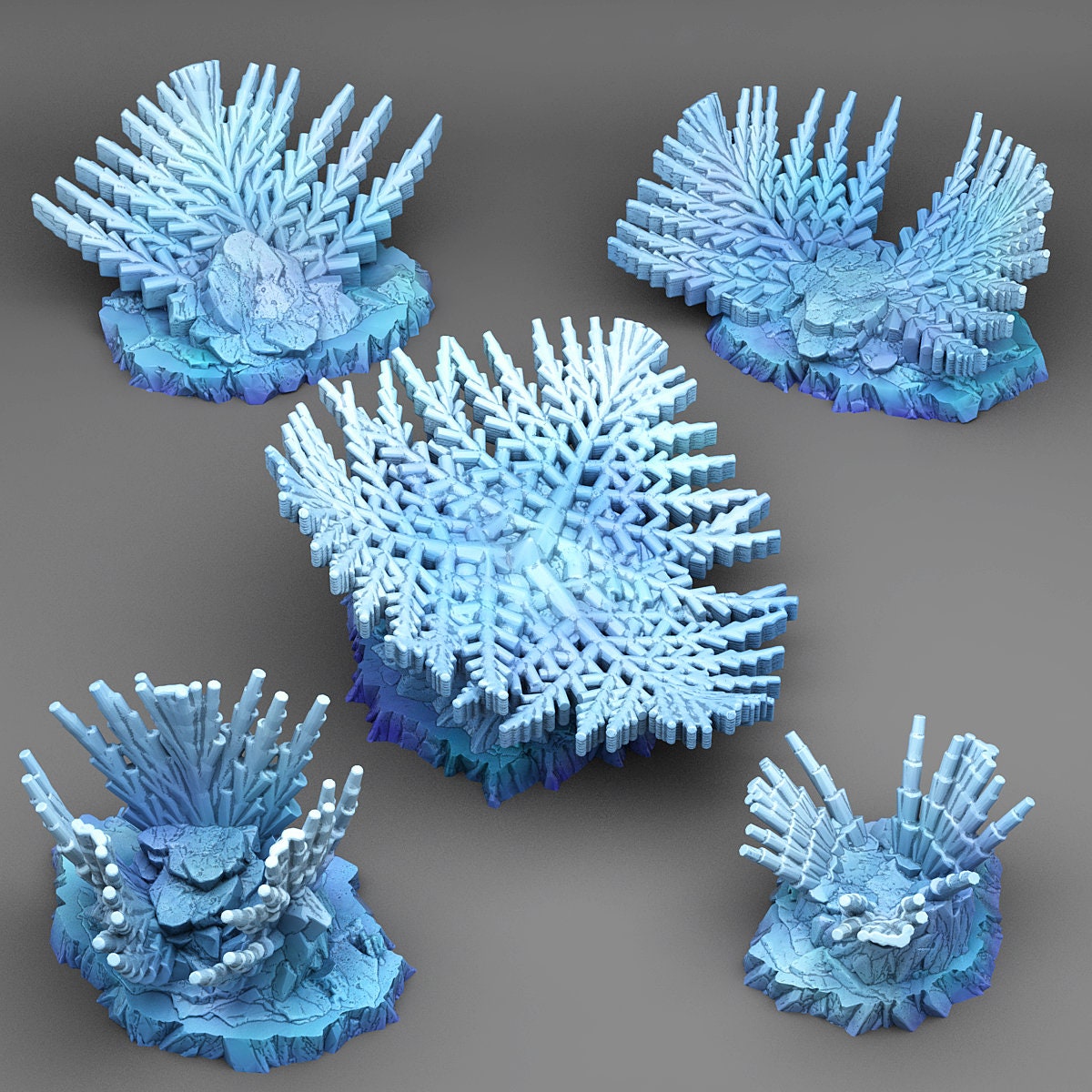 Giant Snowflake Plants Scatter Terrain - Fantastic Plants and Rocks 