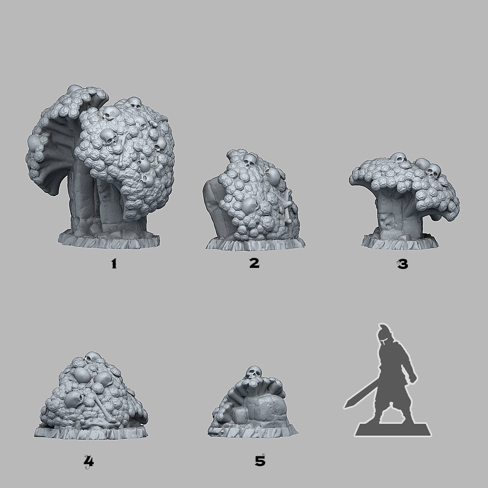 Mystical Death Flowers Scatter Terrain - Fantastic Plants and Rocks 