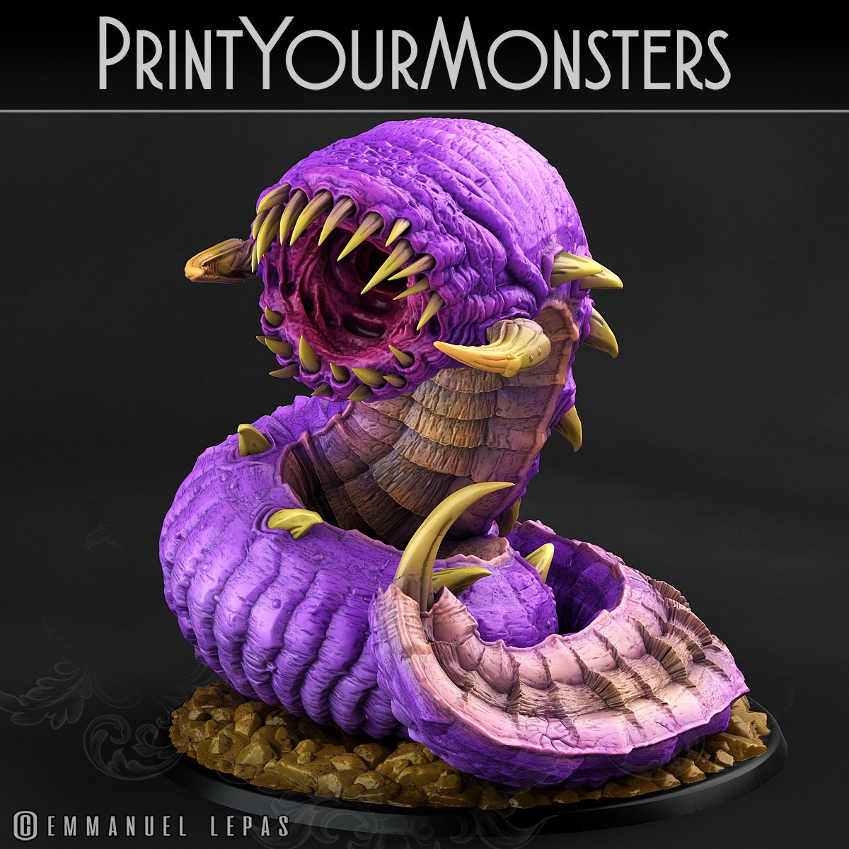 Young Purple Worm - Print Your Monsters 