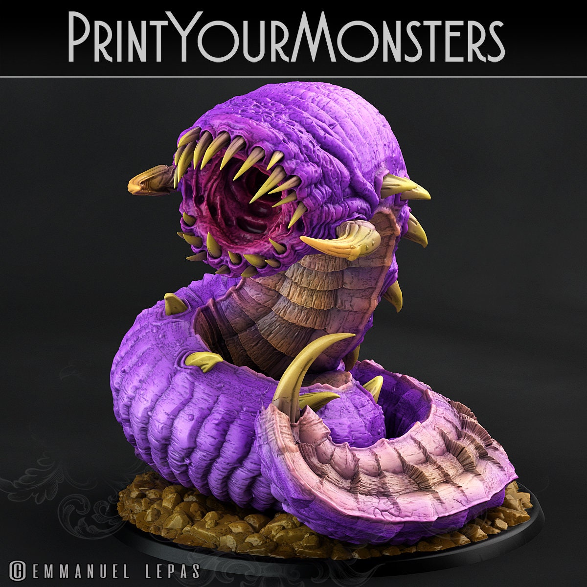 Young Purple Worm - Print Your Monsters