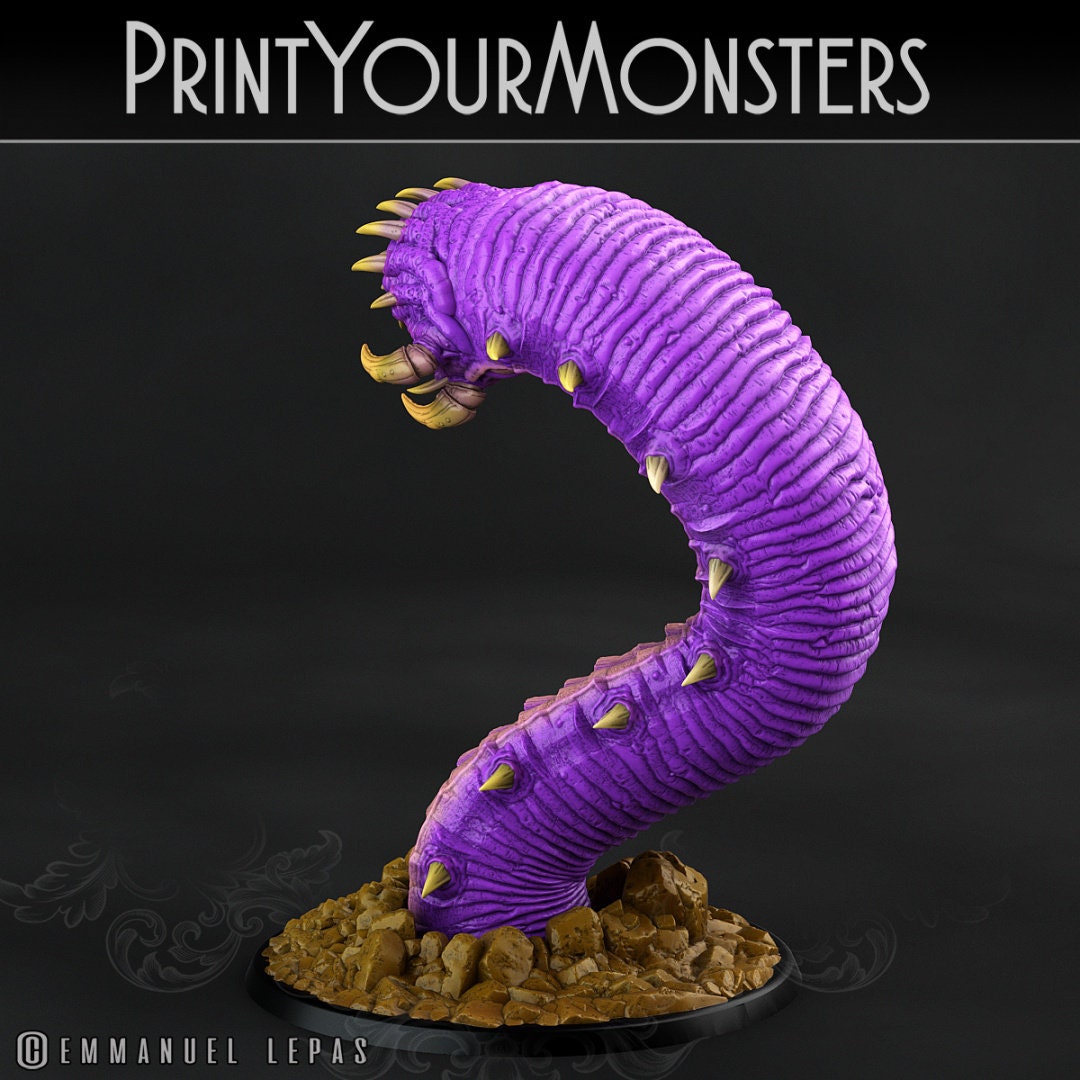 Purple Worm - Print Your Monsters 