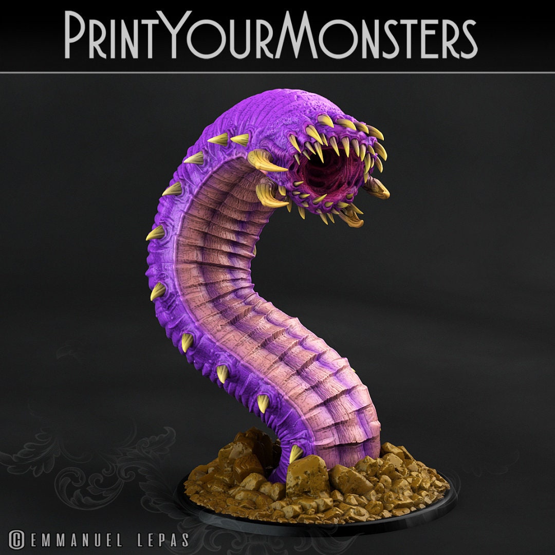 Purple Worm - Print Your Monsters