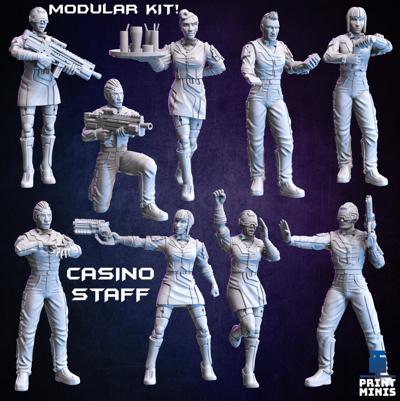 Modular Casino Staff - Print Minis 