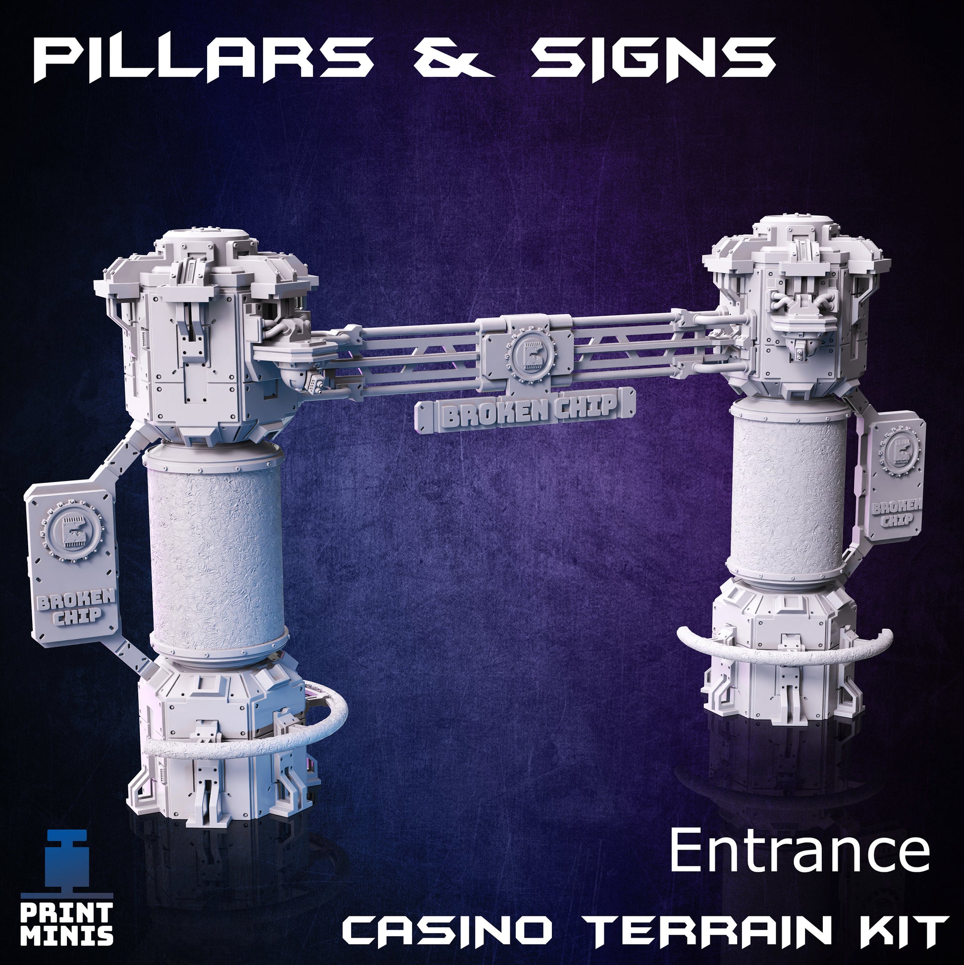 Casino Pillar and Signs Set - Print Minis 
