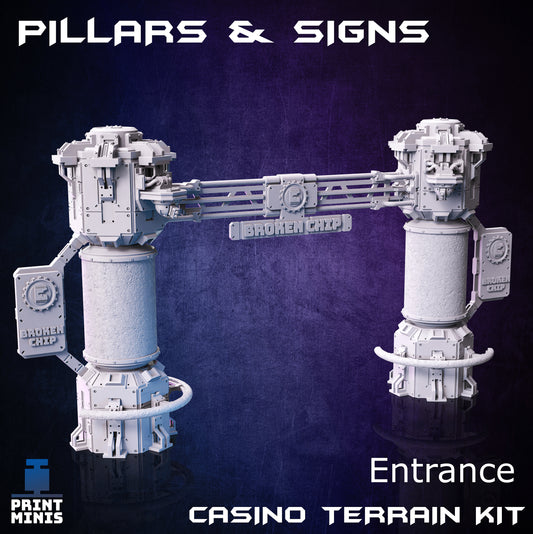 Casino Pillar and Signs Set - Print Minis 