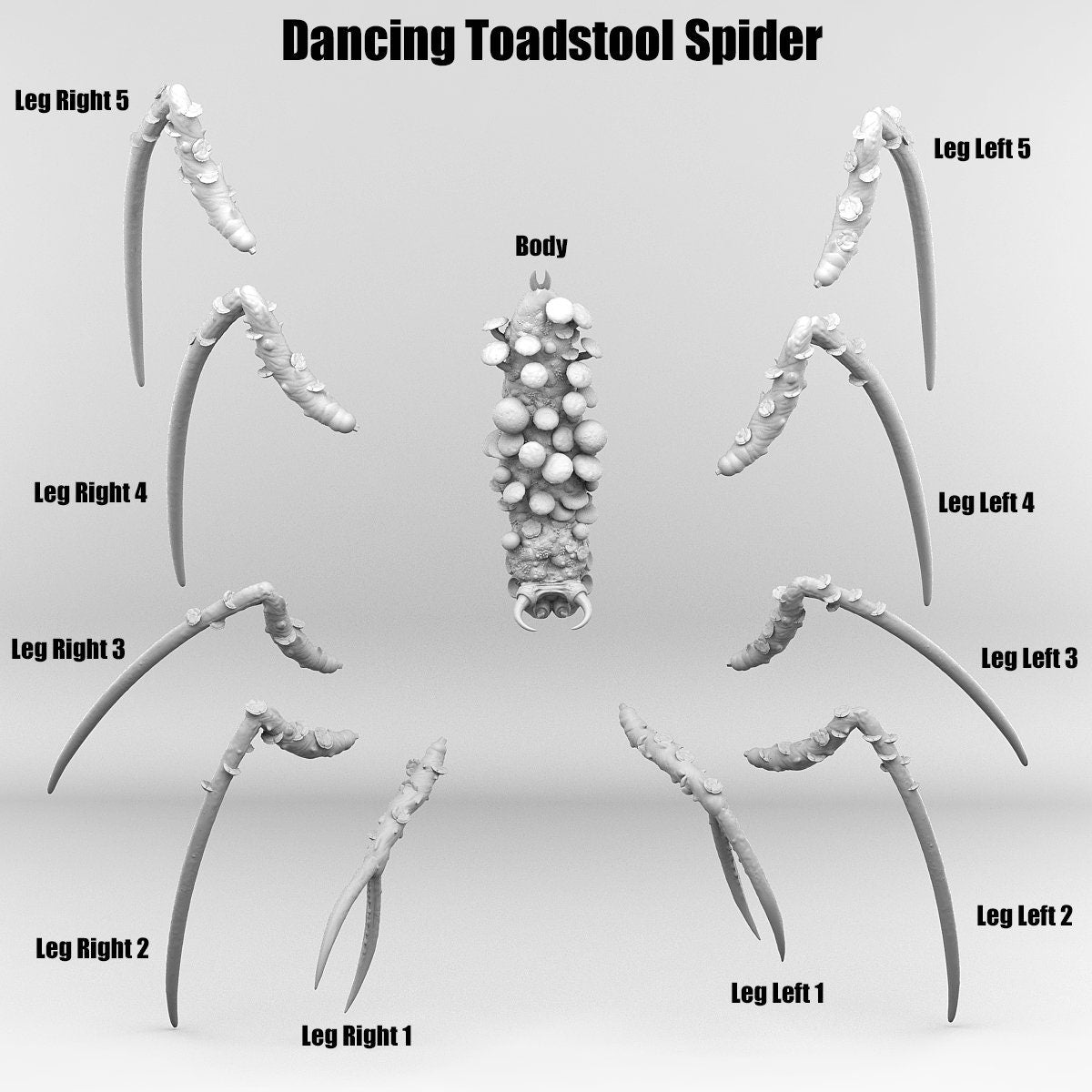 Dancing Toadstool Spider - Print Your Monsters 