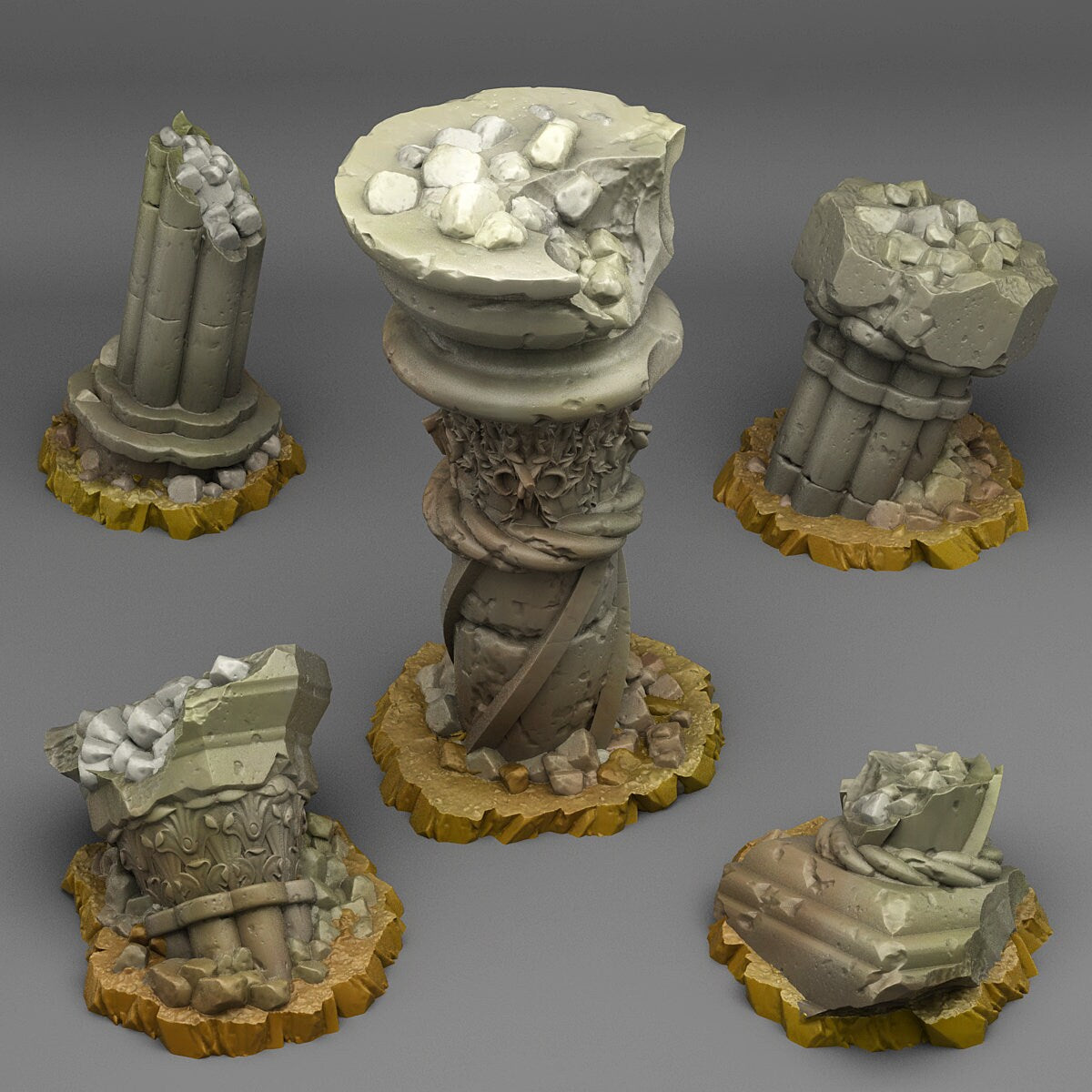 Ancient Greek Ruins Scatter Terrain - Fantastic Plants and Rocks 