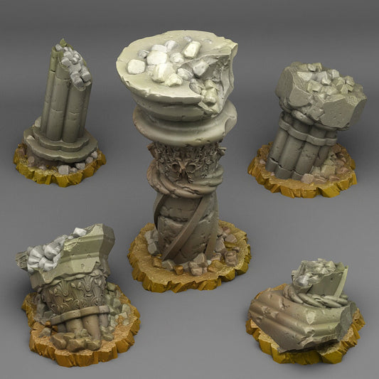 Ancient Greek Ruins Scatter Terrain - Fantastic Plants and Rocks 