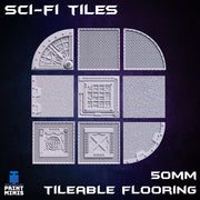 Sci-Fi Tiles, 50mm tilable flooring - Print Minis 