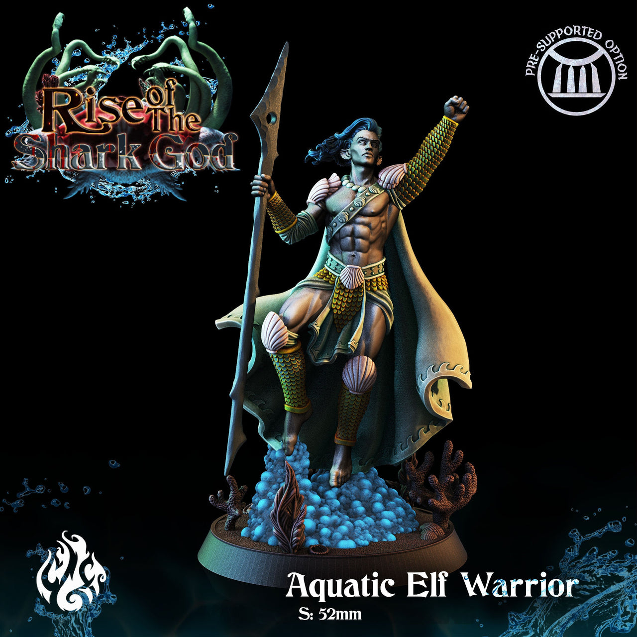 Aquatic Elf Warrior - Crippled God Foundry- Rise of the Shark God 
